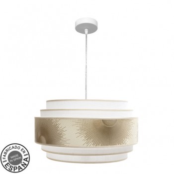 Distribuidor - Lâmpadas Diversas | Colgantes Moderno | COLGANTE NEPAL 3P 3XE27 BLANCO/ORO REGX50X50CM Ref: 227895101